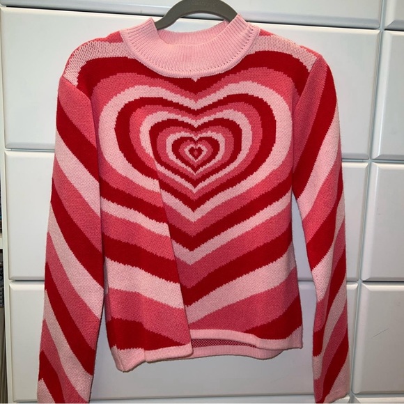 NWOT Colorful Natalie Heart Sweater - Picture 1 of 2